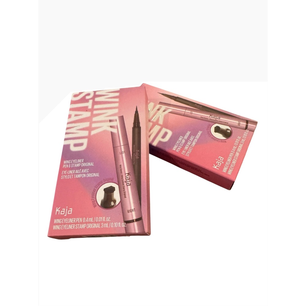 2x of Kaja Wink Stamp Wing Eyeliner Pen and Stamp Dark Brown Waterproof Duo NEW